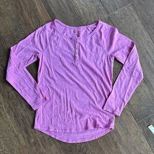 Cat & Jack Pink Henley Long Sleeve Tee